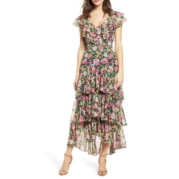 WAYF Nordstrom Tiered Ruffle Floral Maxi Dress XL - Picture 1 of 7